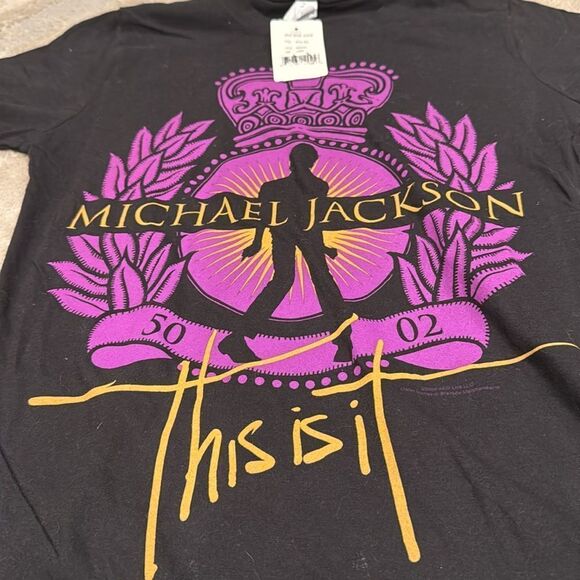 MICHAEL JACKSON ROYAL SEAL THIS IS IT LADIES SKINNY T SHIRT NEW OFFICIAL large - Picture 2 of 6